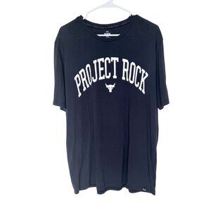 Under Armour Project Rock Mens Black T-Shirt XL Cotton Polyester Blend
